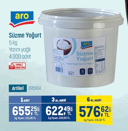 Aro Süzme Yoğurt 5Kg