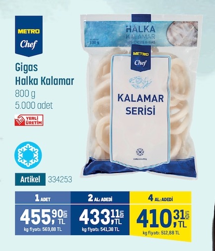 Metro Chef Gıgas Halka Kalamar 800G
