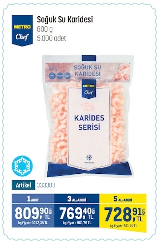 Metro Chef Soğuk Su Karidesi 800G