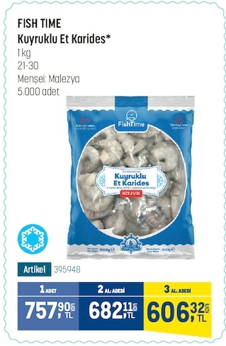 Fish Time Kuyruklu Et Karides 1Kg