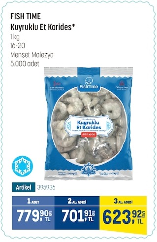 Fish Time Kuyruklu Et Karides 1Kg
