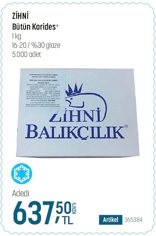 Zihni Bütün Karides 1Kg