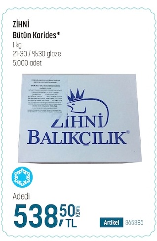 Zihni Bütün Karides 1Kg
