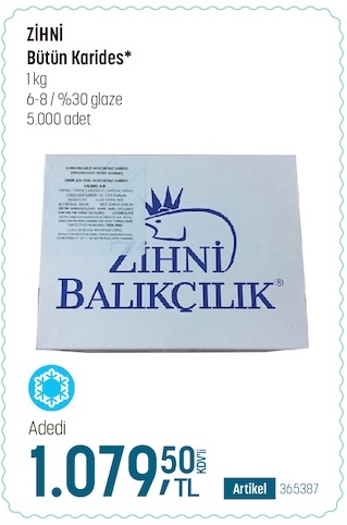 Zihni Bütün Karides 1Kg
