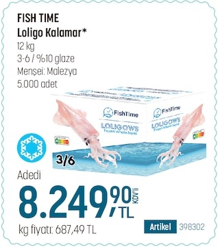 Fish Time Loligo Kalamar 12Kg