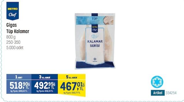 Metro Chef Gigas Tüp Kalamar 800G