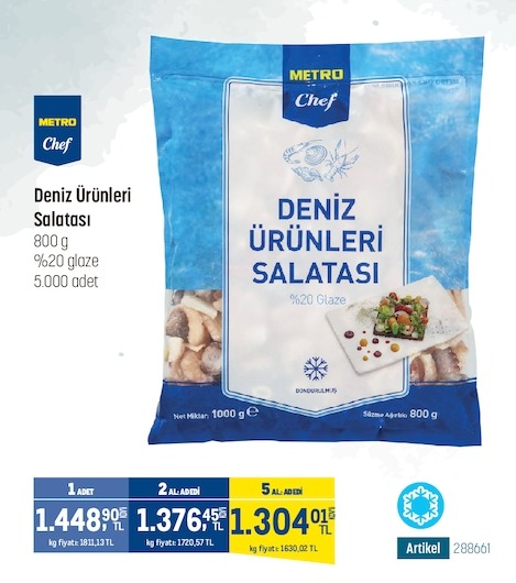 Metro Chef Deniz Ürünleri Salatası %20 Glaze 800G