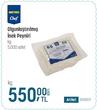Metro Chef Olgunlaştırılmış İnek Peyniri 5Kg