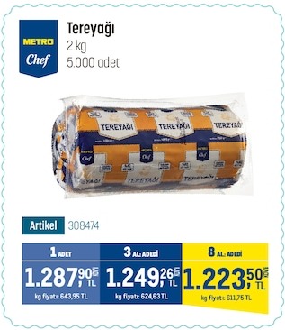 Metro Chef Tereyağı 2 Kg