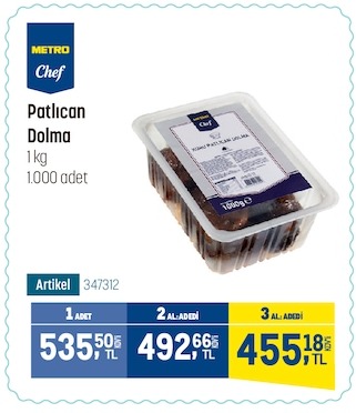 Metro Chef Patlıcan Dolma 1Kg