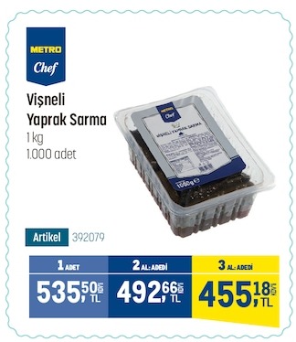 Metro Chef Vişneli Yaprak Sarma 1Kg