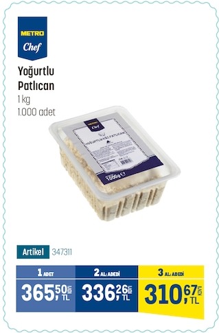Metro Chef Yoğurtlu Patlıcan 1Kg