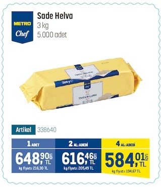 Metro Chef Sade Helva 3Kg