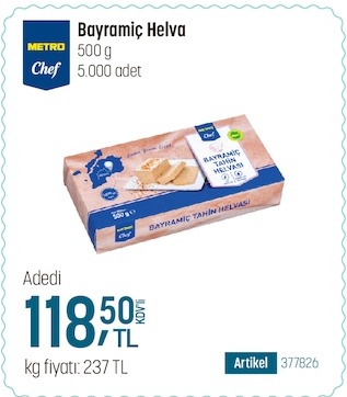 Metro Chef Bayramiç Helva 500G