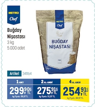 Metro Chef Buğday Nişastası 3Kg