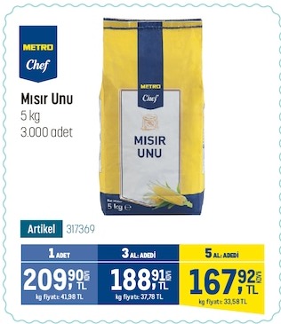 Metro Chef Mısır Unu 5Kg