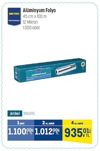 Metro Professional Alüminyum Folyo 45Cm X 100M