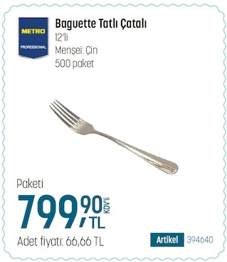 Metro Baguette Tatli Çatali 12'Li 500 Paket