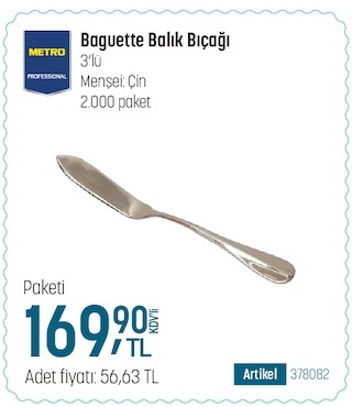 Metro Baguette Balik Bicaği 3'Lü 2.000 Paket