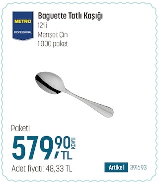 Metro Baguette Tatli Kaşiği 12'Li 1.000 Paket