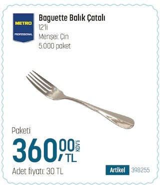 Metro Baguette Balik Çatali 12'Li