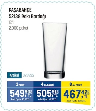 Paşabahçe 52138 Rakı Bardağı 12'Li