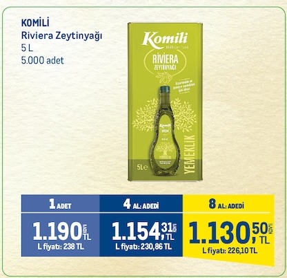 Komili Riviera Zeytinyağı 5 L