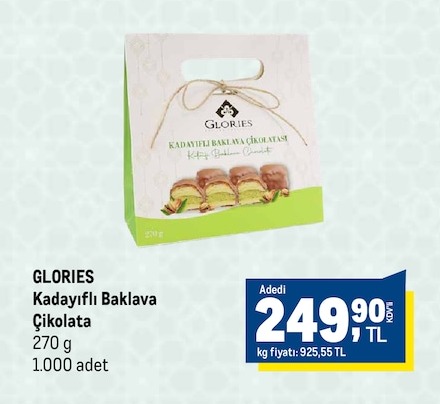 Glories Kadayifli Baklava Çikolata 270G