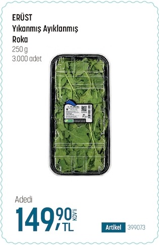 Erüst Yıkanmış Ayıklanmış Roka 250 G