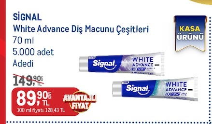 Signal White Advance Diş Macunu Çeşitleri 70 Ml