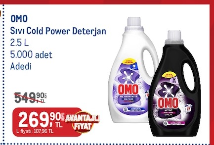 Omo Sıvı Cold Power Deterjan 2.5 L