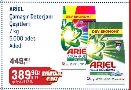 Ariel Çamaşır Deterjanı Çeşitleri 7 Kg