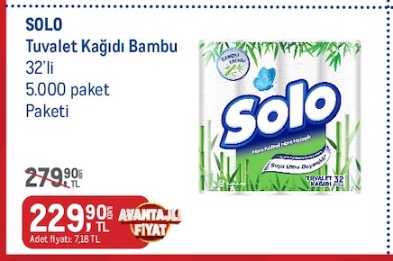 Solo Tuvalet Kağıdı Bambu 32'Li