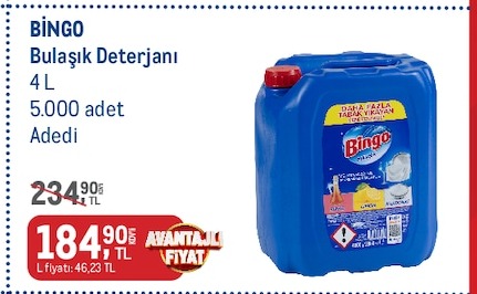 Bingo Bulaşık Deterjanı 4L
