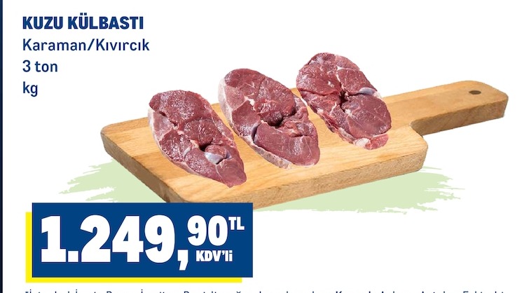 Kuzu Külbastı Karaman/Kıvırcık 3Kg