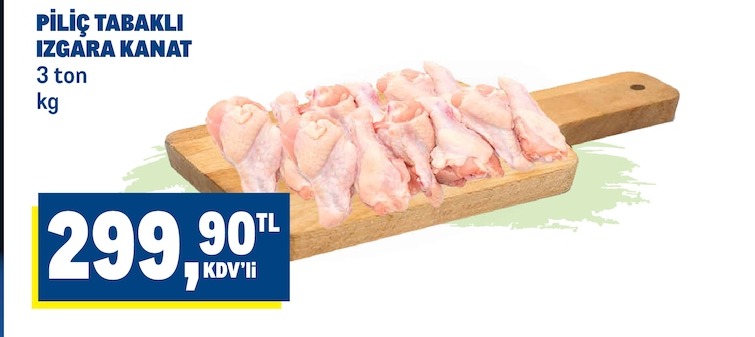 Piliç Tabaklı Izgara Kanat 3Kg