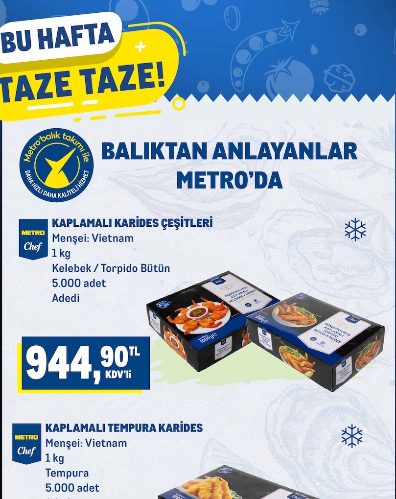 Metro Chef Kaplamali Karides Cesitleri 1Kg