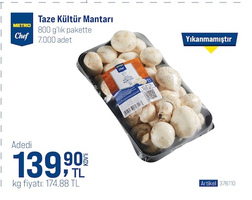 Taze Kültür Mantarı 800G'Lik Paket