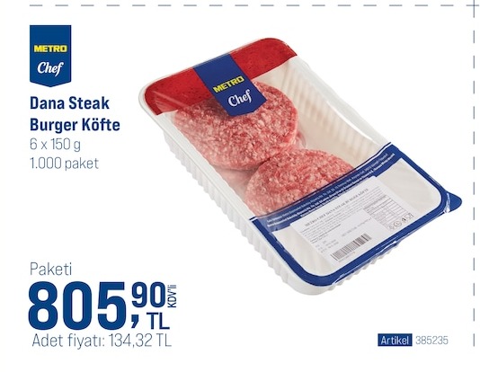 Metro Chef Dana Steak Burger Köfte 6X 150 G
