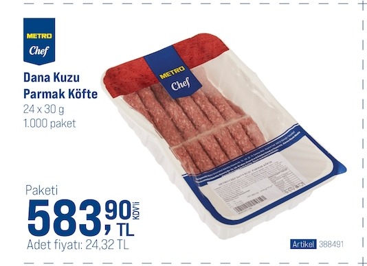 Metro Chef Dana Kuzu Parmak Köfte 24X30 G