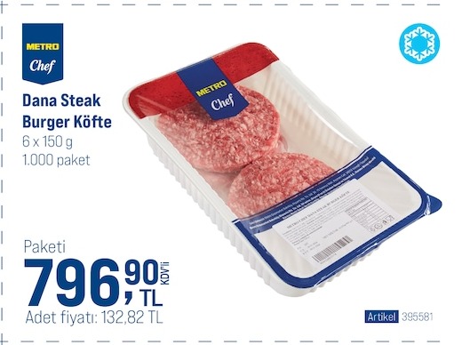 Metro Chef Dana Steak Burger Köfte 6X150 G