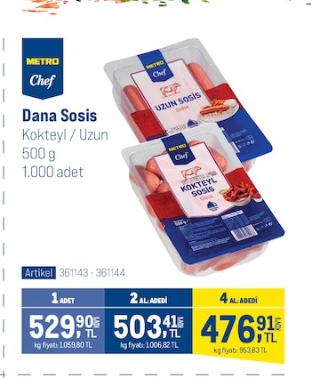 Metro Chef Dana Sosis 500G