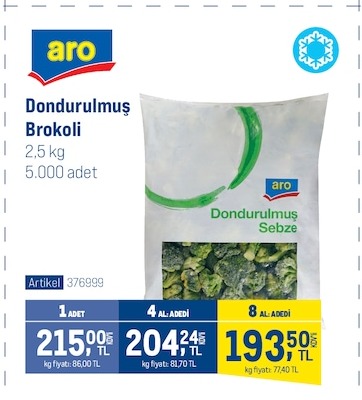Aro Dondurulmus Brokoli 2.5Kg