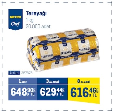 Metro Chef Tereyağı 1Kg