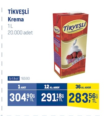Tıkveşli Krema 1L