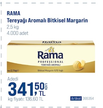 Rama Tereyağı Aromalı Bitkisel Margarin 2,5Kg