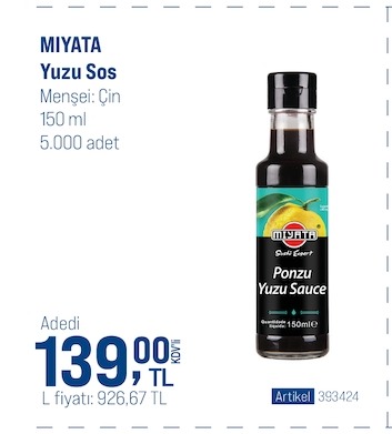 Miyata Yuzu Sos 150 Ml