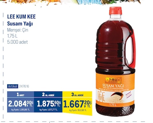 Lee Kum Kee Susam Yağı 1.75 L
