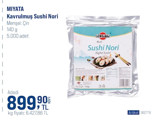 Miyata Kavrulmuş Sushi Nori 140 G