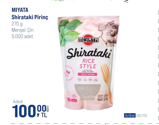Miyata Shirataki Pirinç 270 G